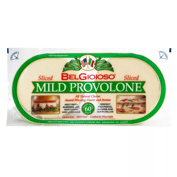 BelGioioso Mild Provolone Cheese, Sliced, 1.5 Lbs (Pack of 2)