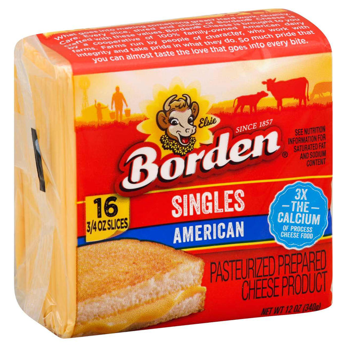 Borden Cheese Slices, American Singles, 12 Oz (Pack of 3)