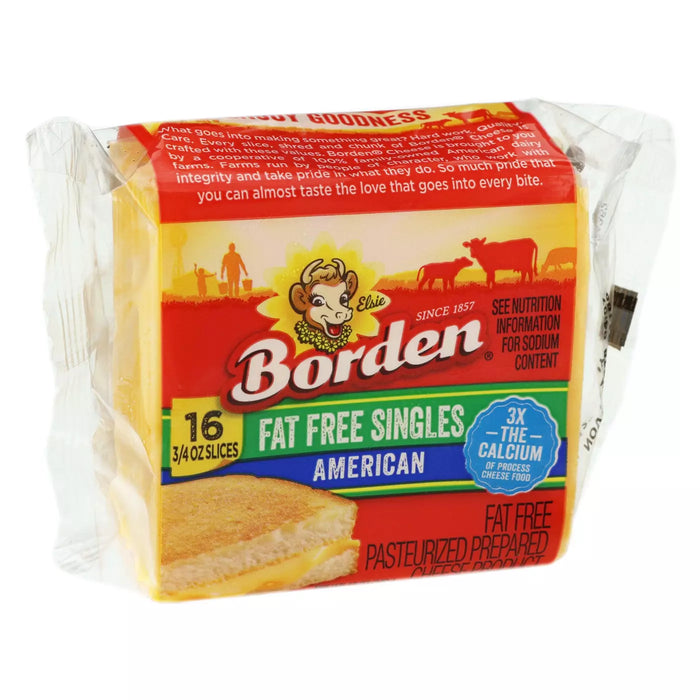 Borden Cheese Slices, American Singles Fat Free