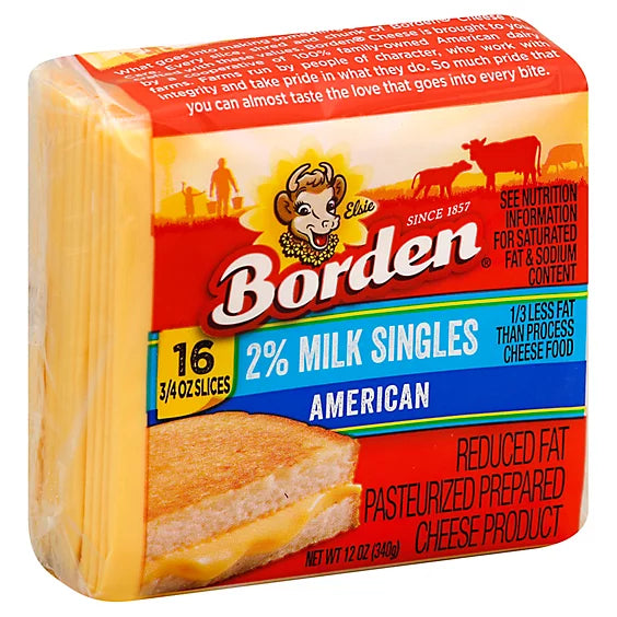 Borden American Singles Reduced Fat %2 Milk