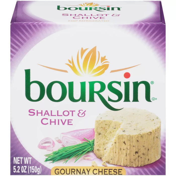 Boursin Garlic & Herb and Shallot Chive Cheese 5.2 Oz, 3 Count