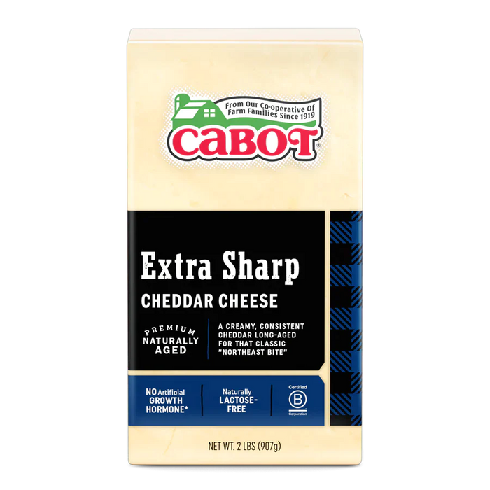 Cabot Extra Sharp Premium Natural White Cheddar Cheese 2 Lbs