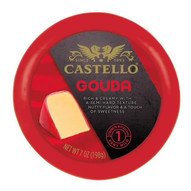 Castello Gouda Cheese, Red Wax Round, 7 oz (Pack of 3) — Ms. Chef's