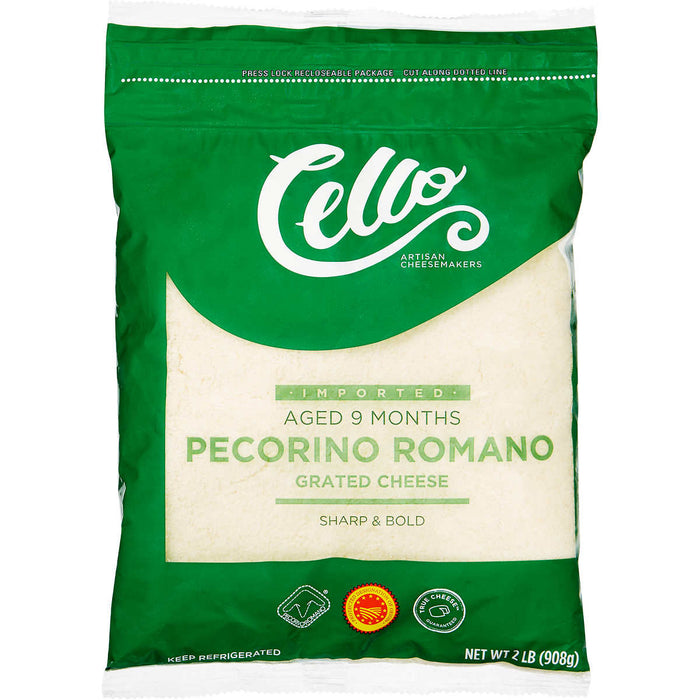 Cello Pecorino Romano Cheese, Grated, 2 Lbs