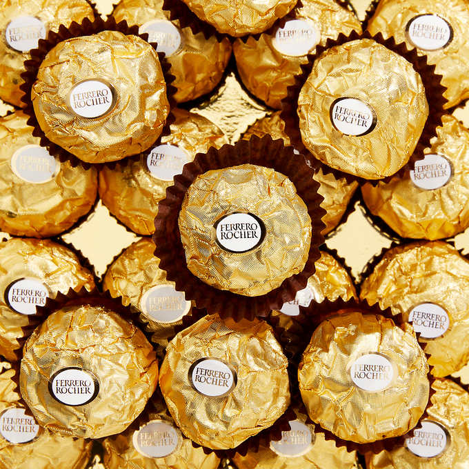 Ferrero Rocher Fine Hazelnut Chocolates, Diamond Gift Box, 48 Count, 21.2 Oz,