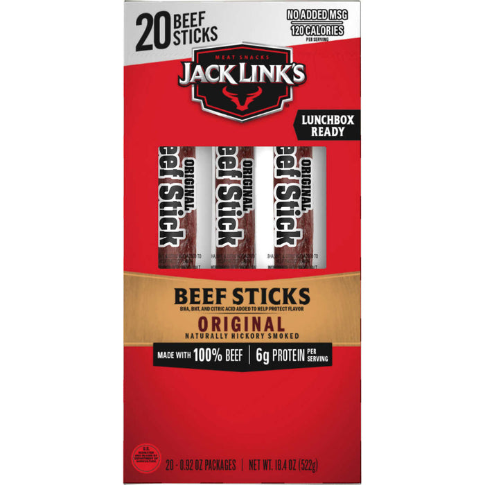 Jack Link's Beef Sticks, Original, 0.92 Ounce, 20 Ct