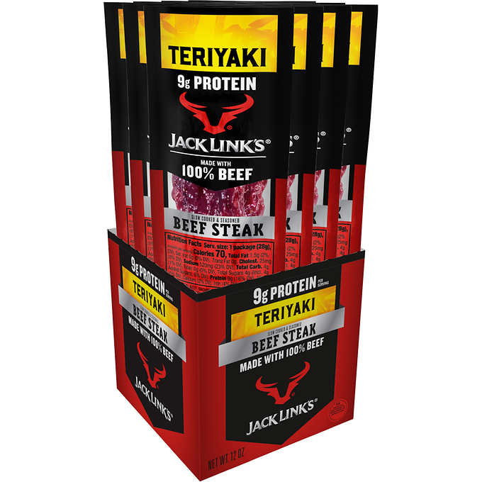 Jack Link's Beef Steaks, Teriyaki, 1 Oz, 12 Ct