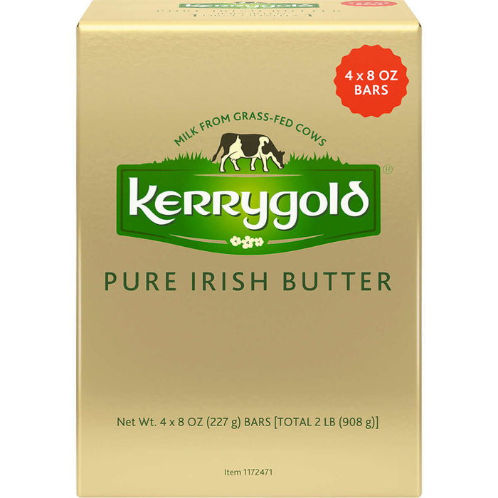 Kerrygold Grass-Fed Pure Irish Butter - Salted 8 Oz (Pack of 4)