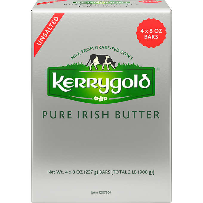 Kerrygold Grass-Fed Pure Irish Butter - UnSalted 8 Oz (Pack of 4)