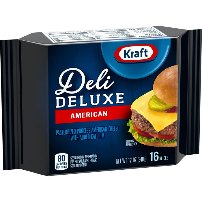 Kraft Deli Deluxe American Sliced Cheese, 12 Ounce (Pack of 3)