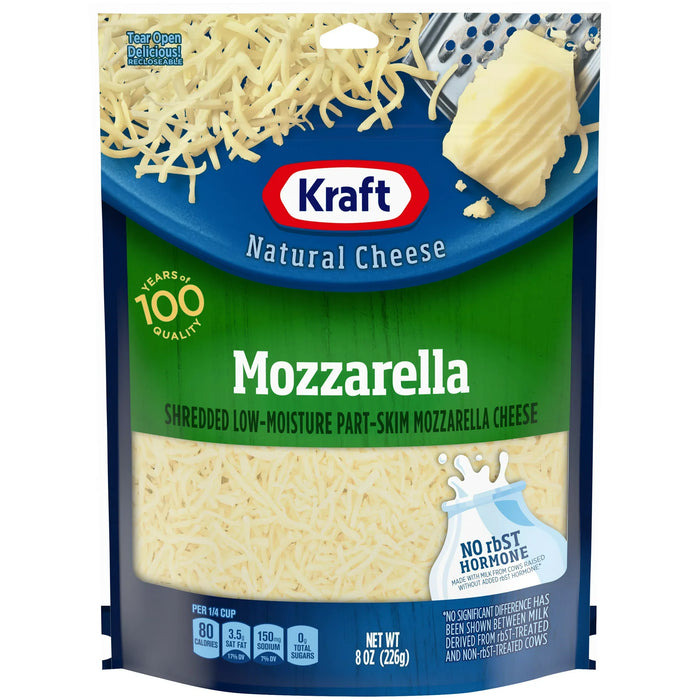 Kraft Natural Cheese Shredded Mozzarella Cheese, 8 Oz (Pack of 3)