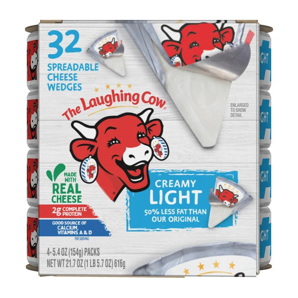 Laughing Cow Light Wedges Spreadable 5.4 Oz (Pack of 4)