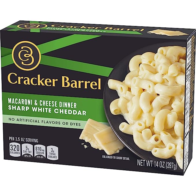 Macaroni and Cheese by Cracker Barrel in 3 Variety Packs - Sharp Cheddar, Cheddar Havarti and Sharp White Cheddar Flavor, An Instant Mac and Cheese Dinner Meal for the Whole Family, Pantry Staples in 14 Oz Box Each (Pack of 3)