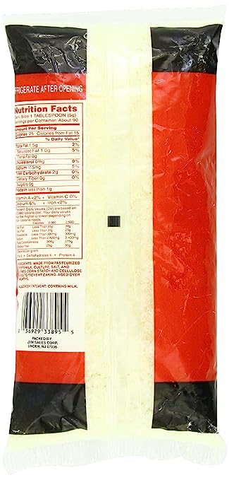Milano's Romano Cheese Bags, Grated Pecorino, 16 Ounce (Pack of 2)
