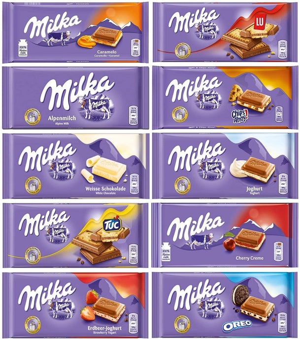Milka Chocolate Assortment Variety Chocolate Bars - Randomly Selected No Duplicates