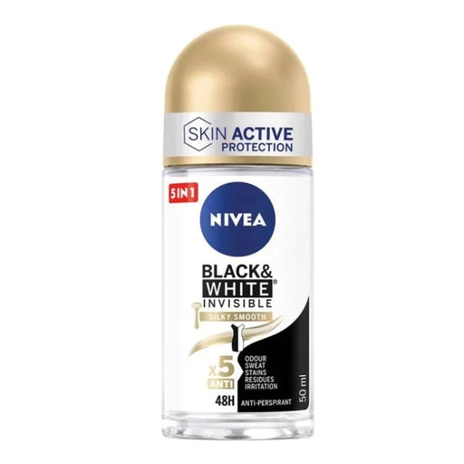 Nivea Black & White Invisible Silky Smooth Roll-On for Women 1.7 Oz  / 50ml (Pack of 3) Media 1 of 2