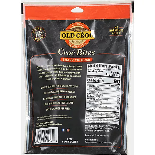 OLD CROC, Sharp Cheddar Cheese Bites, 6 oz (Pack of 3)