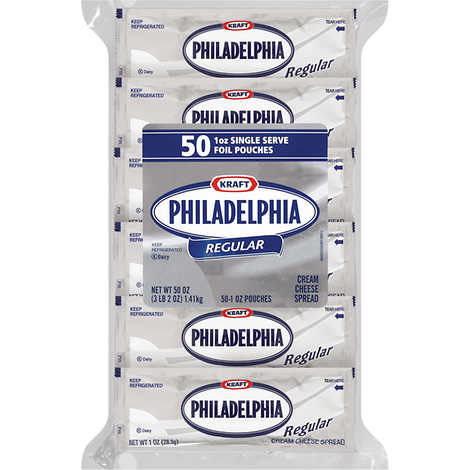 Philadelphia Orginal Cream Cheese Spread Pouch, 1 Oz. 50 Ct