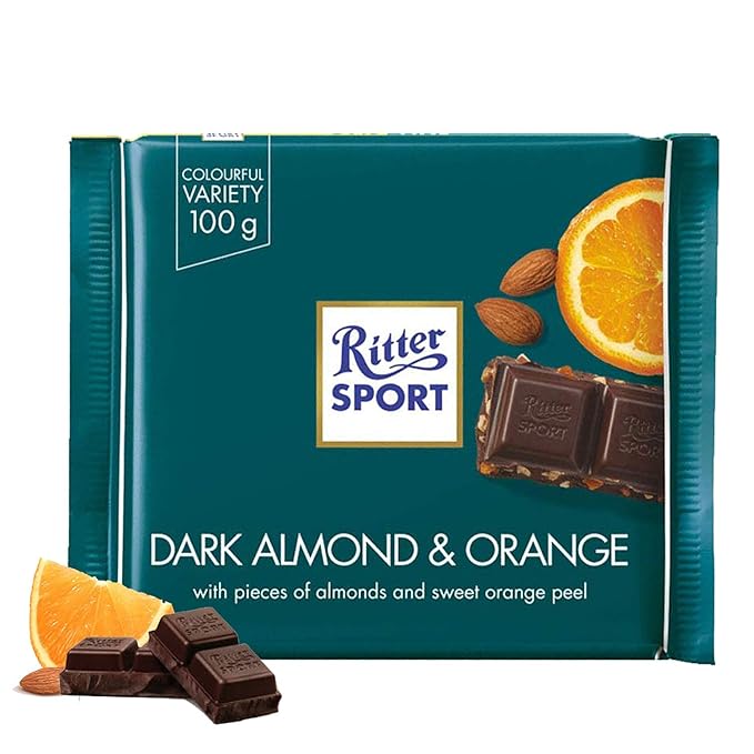 Ritter Sport Dark Chopped Almond Orange 