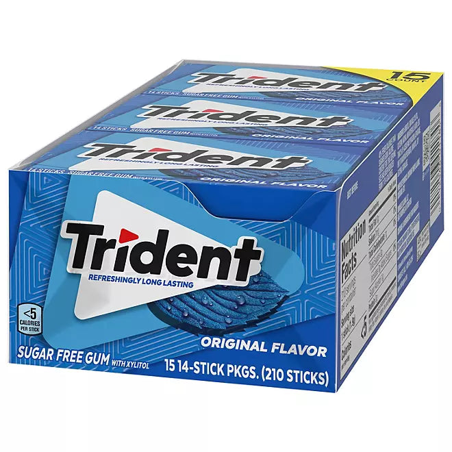 Trident Sugar Free Gum, Original Flavor