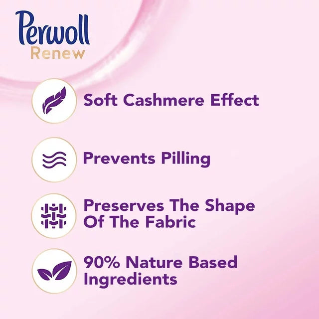 Perwoll Wool & Fine Fabric Care Liquid Detergent for Wool, Silk and Fine Fabrics 